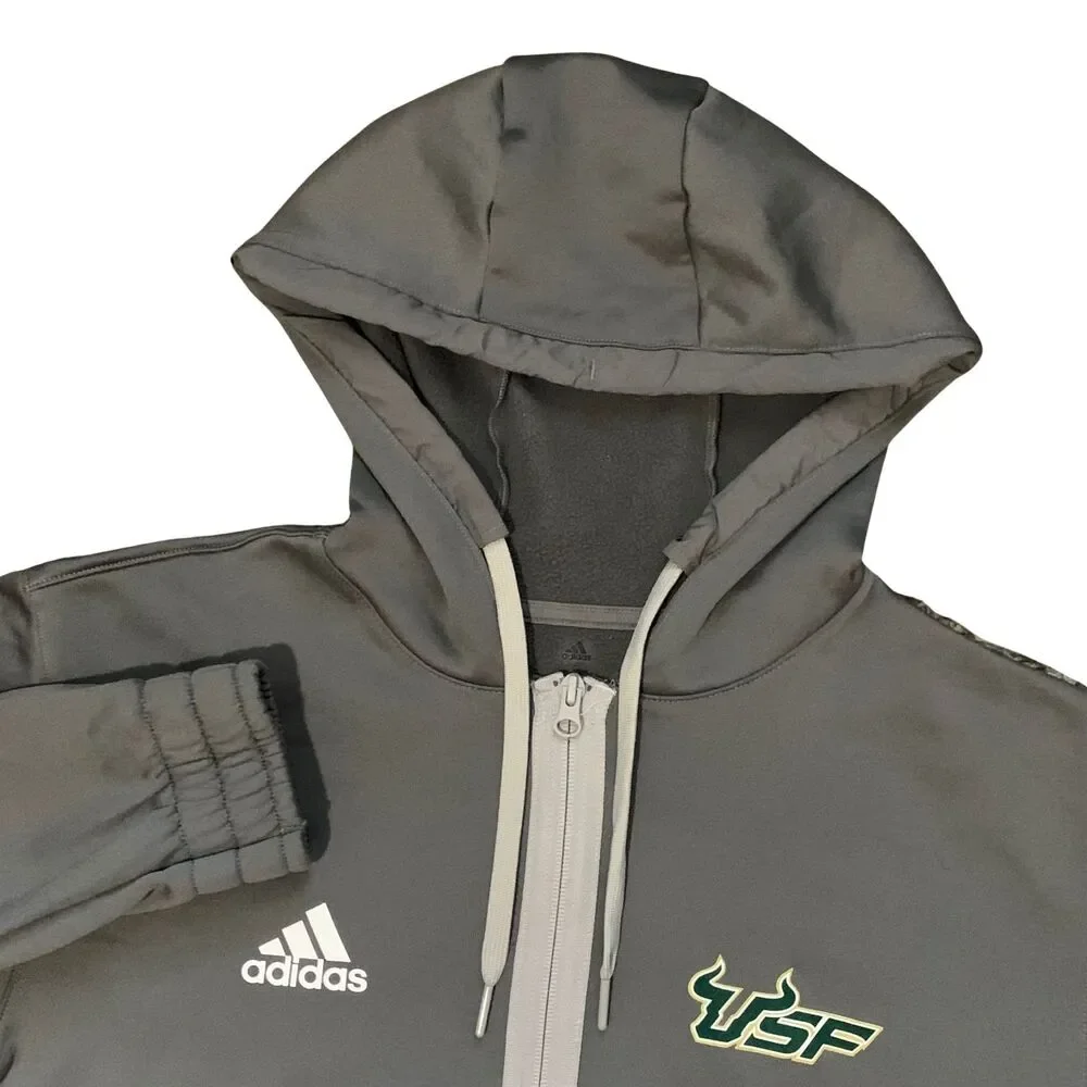 Adidas USF South Florida Bulls Hoodie Womens S Team Issued Full Zip NCAA Gray
